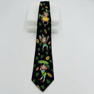 Keith Daniels Men's Neck Tie St. Patrick's Day Polyester 3.75"x 58" Leprechaun